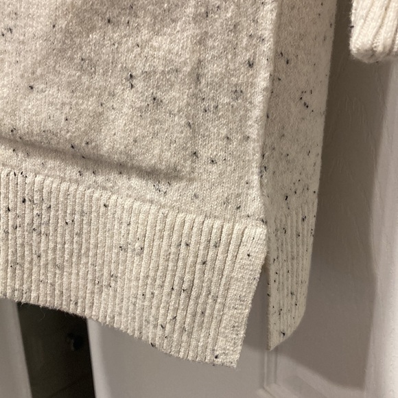 NWOT - LOFT Ribbed Knit Cream Marine Navy Speckled Open Pocket Cardigan … - Picture 7 of 11